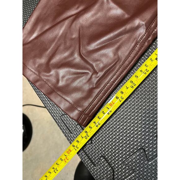 Abercrombie & Fitch Vegan Leather‎ 90s Straight Ultra High Rise Pants NWT 35 20R - Picture 8 of 8
